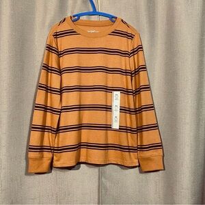 NWT Cat & Jack 4/5 Long Sleeve Tee - Orange & Black